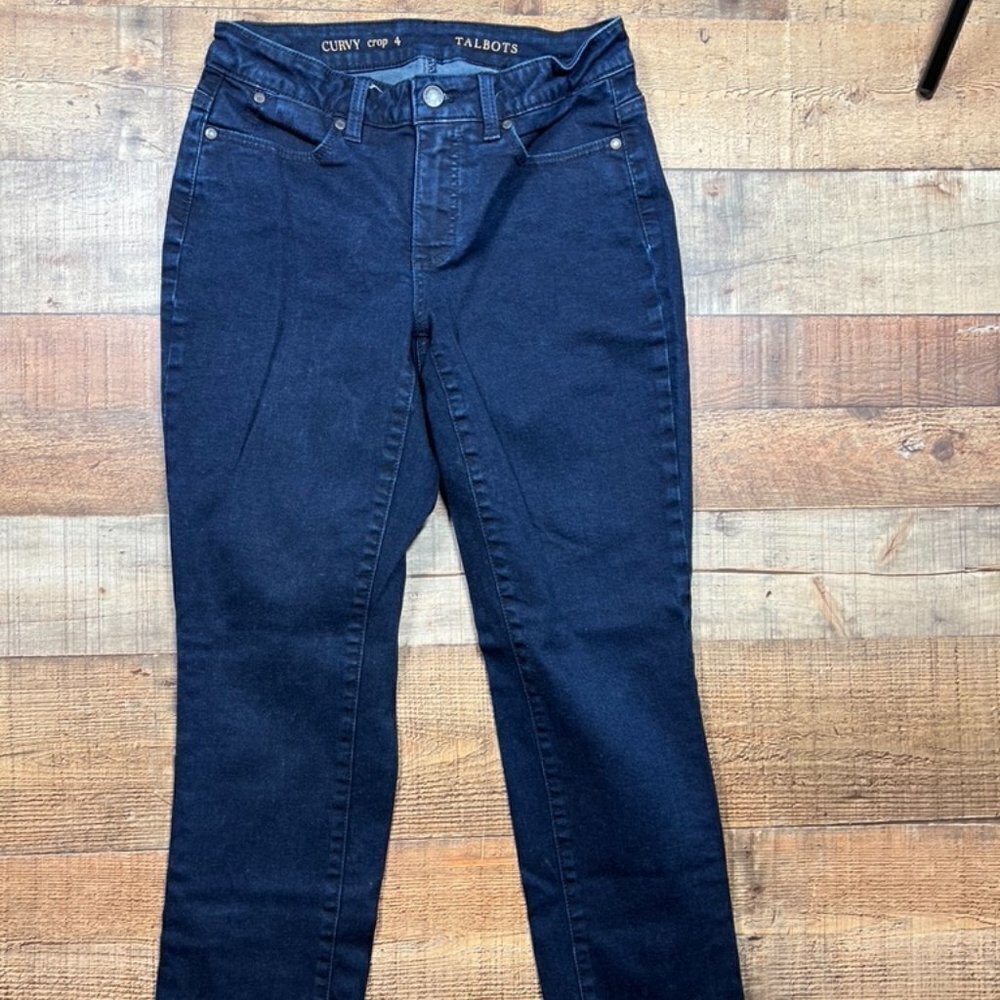 Talbots Curvy Crop Dark Wash Jeans size 4
